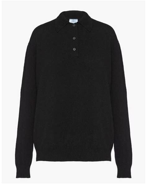 prada cashmere shirt|Black Cashmere Polo Shirt .